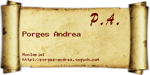 Porges Andrea névjegykártya