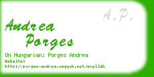 andrea porges business card